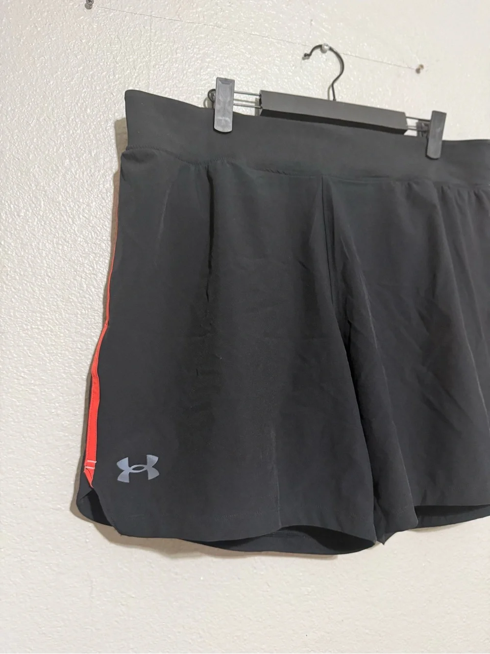Under Armour Black Athletic Shorts with Red Side Stripe